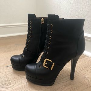Fendi Lace up Belted Boot